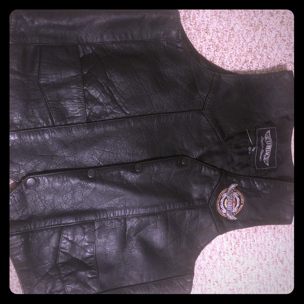 Harley Davidson vintage leather vest 2000 bike wk